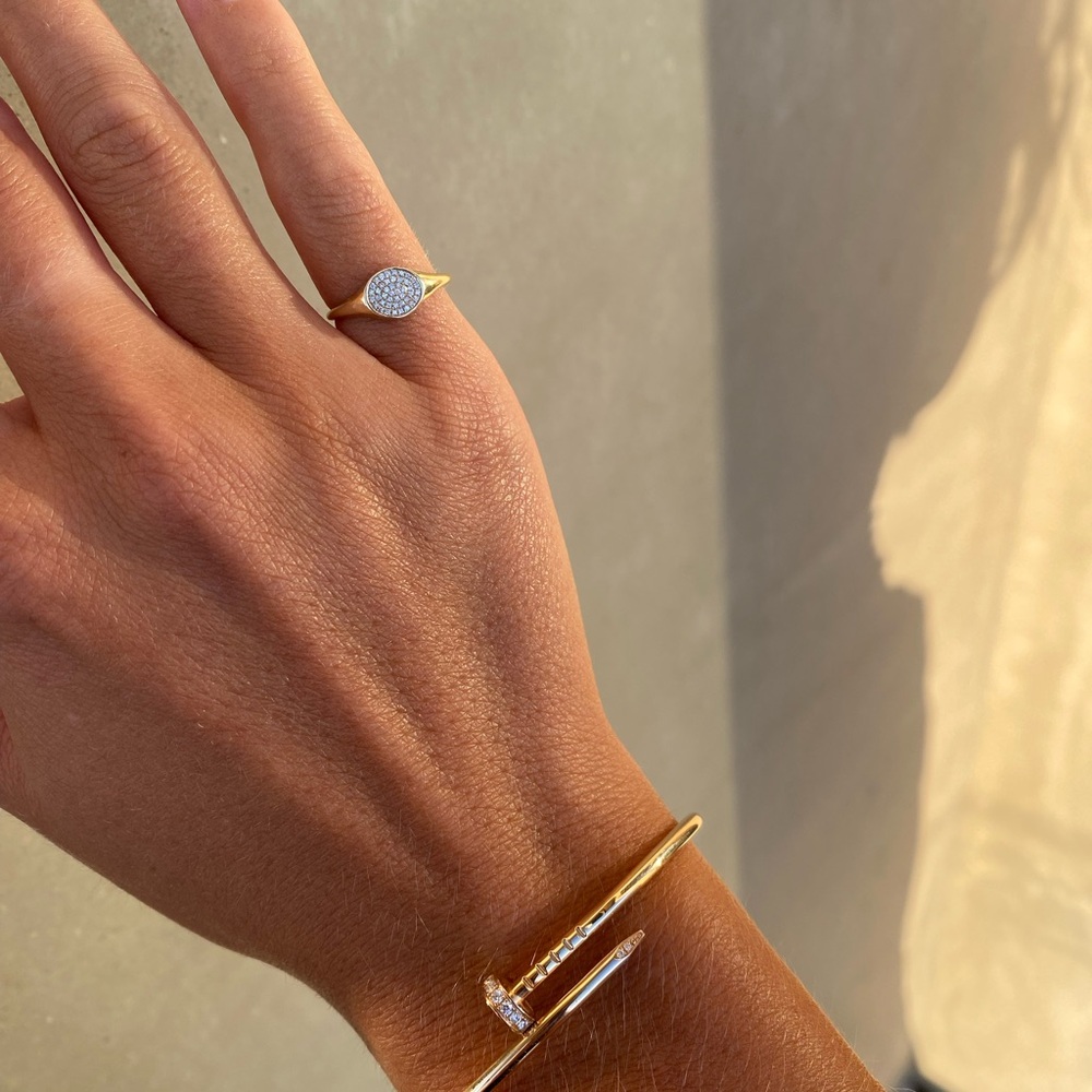 Gorjana Diamond Pave Signet Ring. Fine jewelry collection
